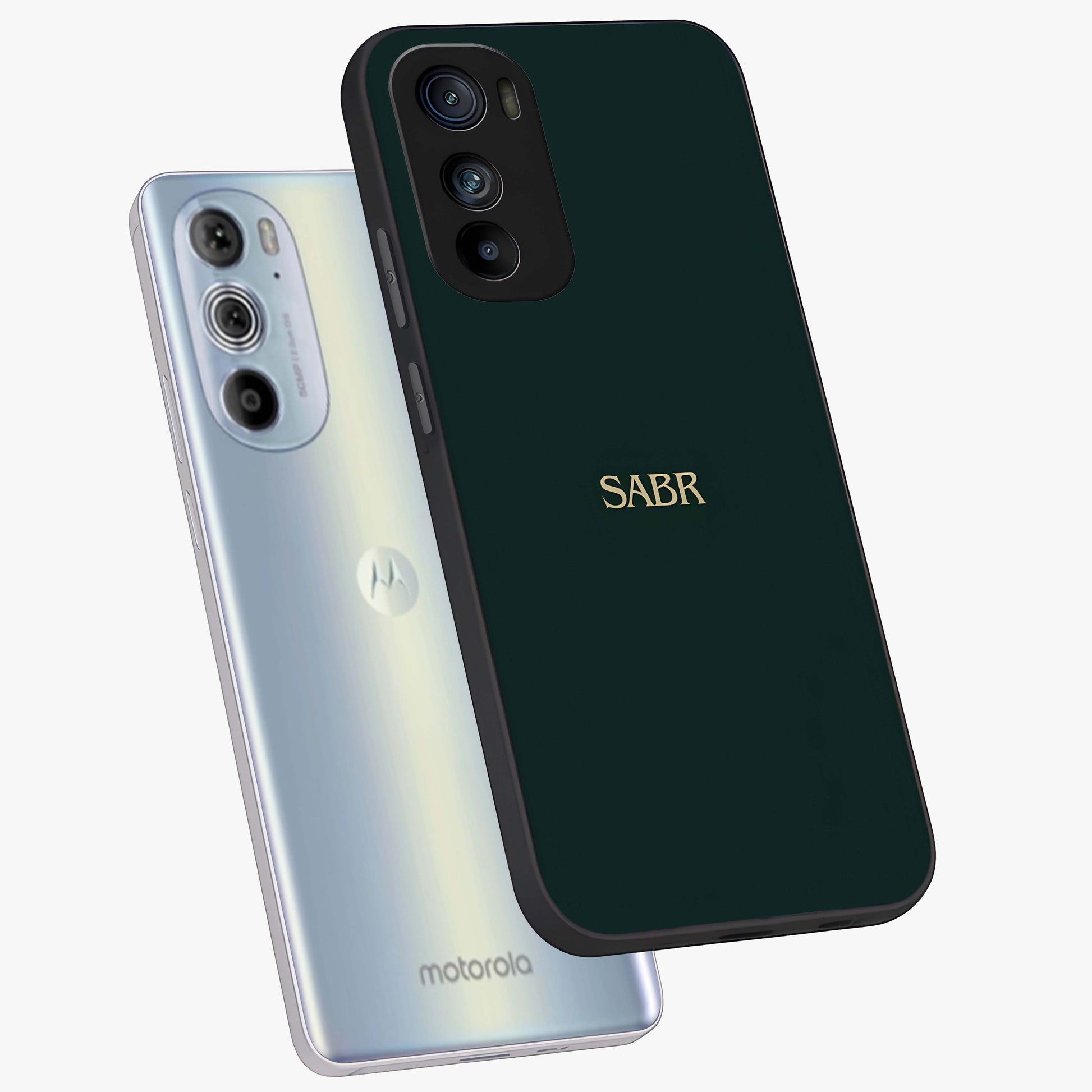 Sabr Minimal Patience Glass Case displayed in angled mockup highlighting simple inspirational design with clean aesthetic style.