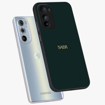 Sabr Minimal Patience Glass Case displayed in angled mockup highlighting simple inspirational design with clean aesthetic style.