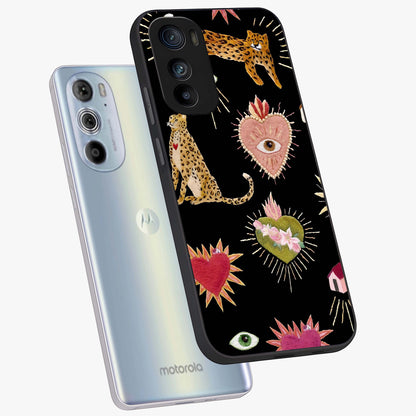 Sacred Jungle Heart Glass Case displayed in angled mockup highlighting lush tropical design with natural aesthetic style.