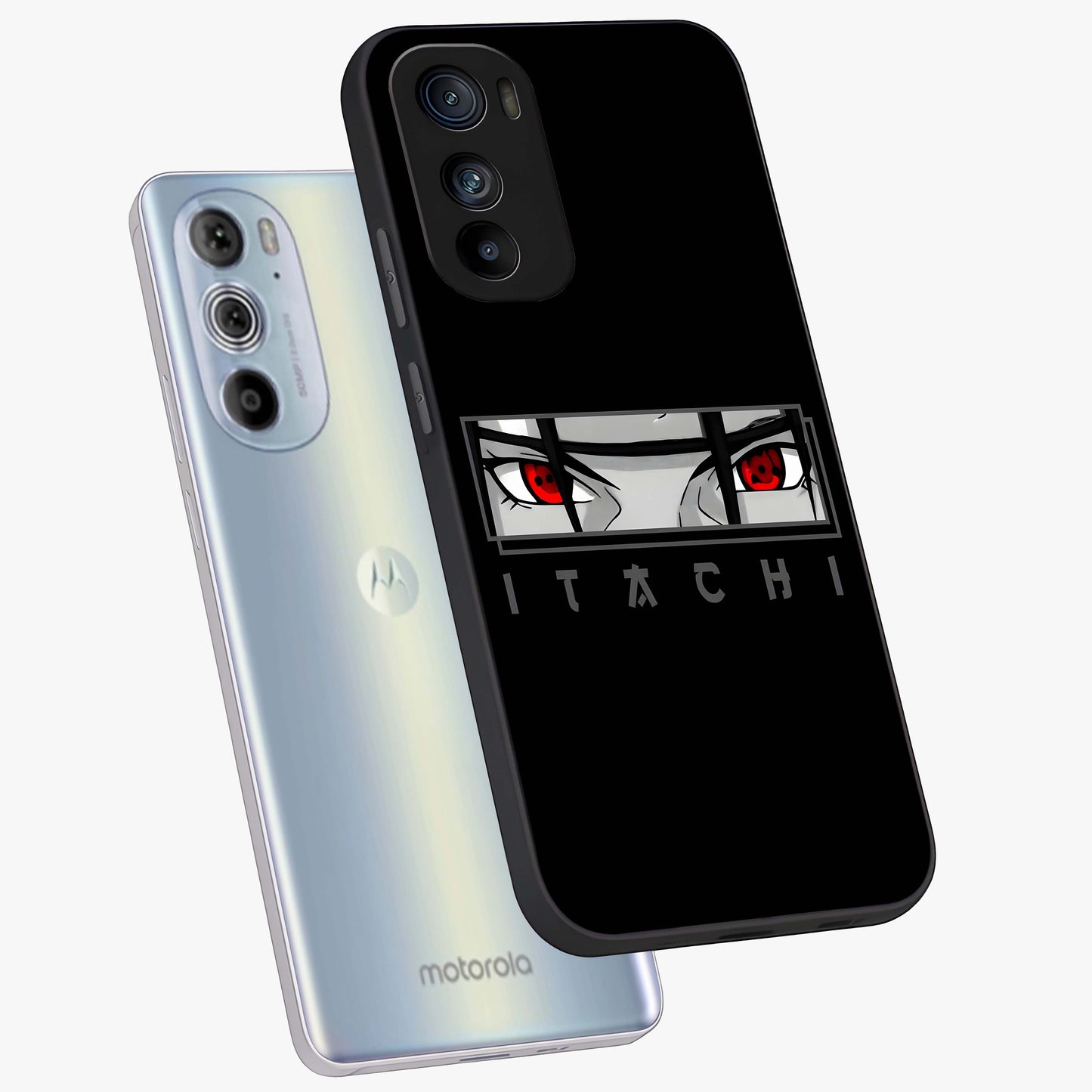 Scarlet Gaze Dominance Glass Case displayed in angled mockup highlighting intense visual design with bold scarlet aesthetic.