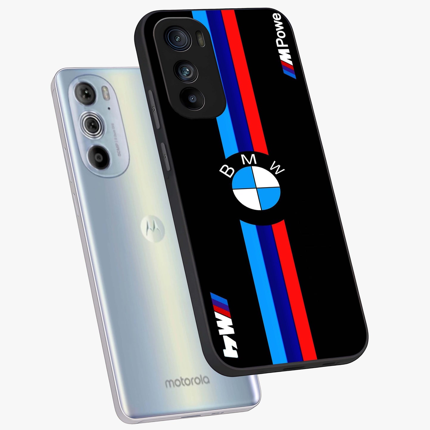 Turbo BMW Beast Glass Case displayed in angled mockup highlighting sleek racing car design with bold automotive aesthetic.