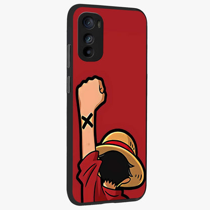 Luffy X Spirit Glass Case upright view showcasing striking anime artwork with adventurous character theme.