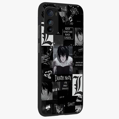 Midnight Chaos Mind Glass Case upright view showcasing expressive abstract artwork with bold dark theme.