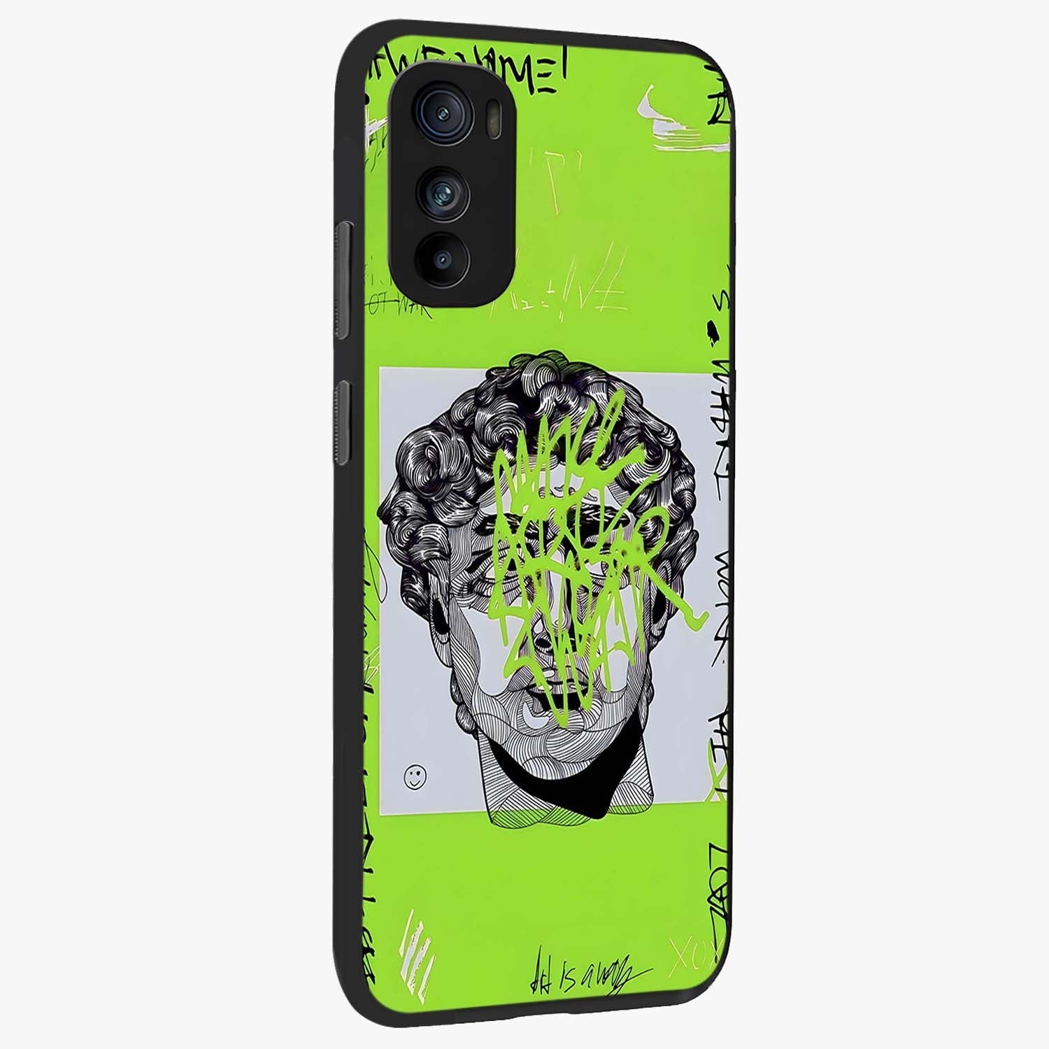 Neo Graffiti Rebellion Glass Case upright view showcasing colorful graffiti artwork with bold modern street style.
