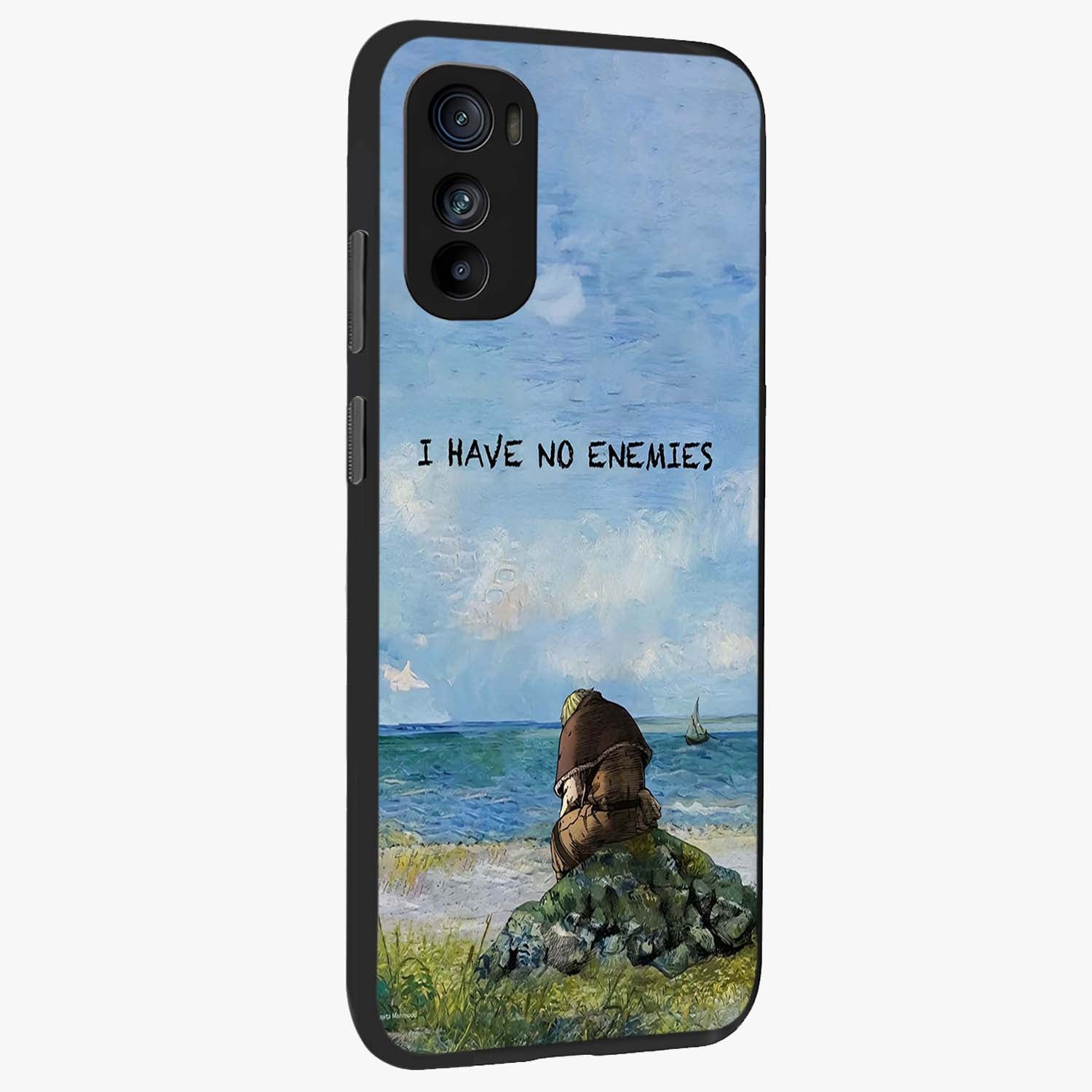 Peace Beyond War Glass Case upright view showcasing powerful peace symbol artwork with inspirational theme.