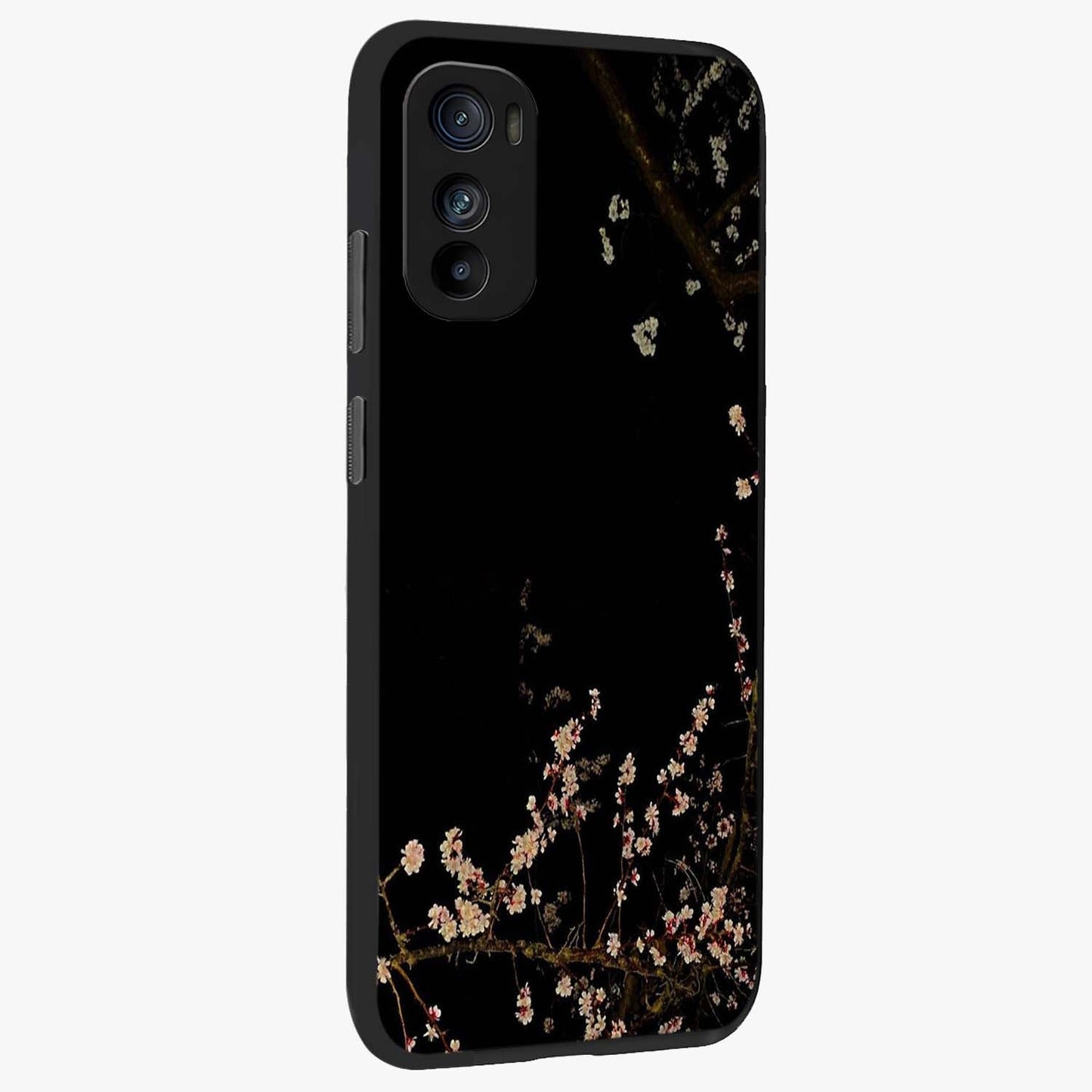 Petal Moon Light With Custom Name Glass Case upright view showcasing elegant floral moon artwork with personalized aesthetic.