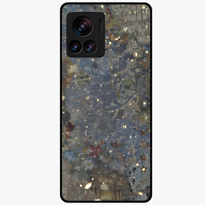 Aesthetic Astrolophia Glass Case showing flat back view with dreamy aesthetic design and glossy glass finish.