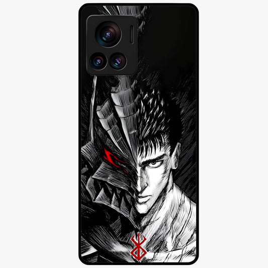 Berserker Blood Oath Glass Case showing flat back view with fierce warrior inspired artwork and glossy glass finish.