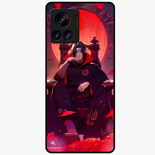 Blood Moon Sovereign Glass Case showing flat back view with mystical blood moon artwork and glossy glass finish.