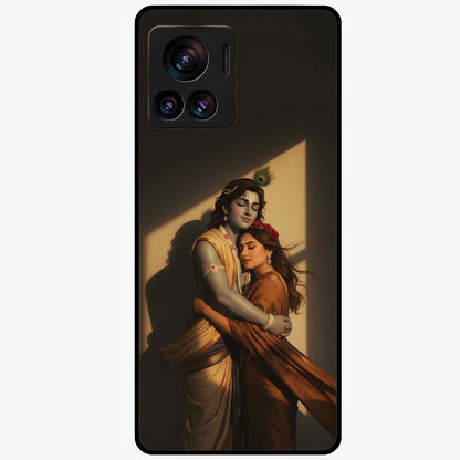 Divine Eternal Love Glass Case showing flat back view with spiritual love themed artwork and glossy glass finish.