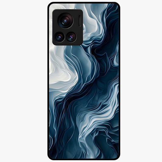 Ethereal Paper Marble Glass Case showing flat back view with soft marble paper texture artwork and glossy glass finish.