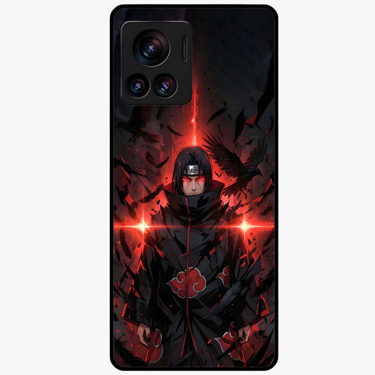 Focused Blade Discipline Glass Case showing flat back view with warrior sword themed artwork and glossy glass finish.
