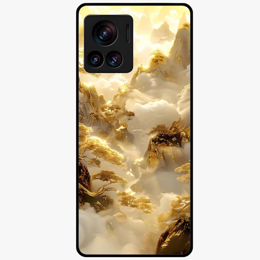 Gates Of Illumination Glass Case showing flat back view with mystical illuminated gate artwork and glossy glass finish.