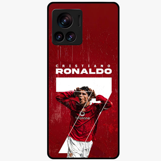 Goal Celebration Legacy Glass Case showing flat back view with football celebration inspired artwork and glossy glass finish.