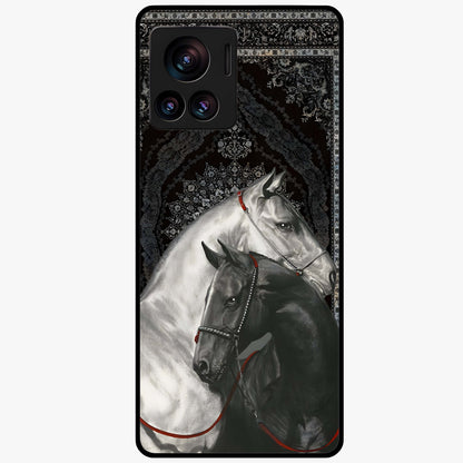 Majestic Ride Legacy Glass Case showing flat back view with powerful automotive inspired artwork and glossy glass finish.
