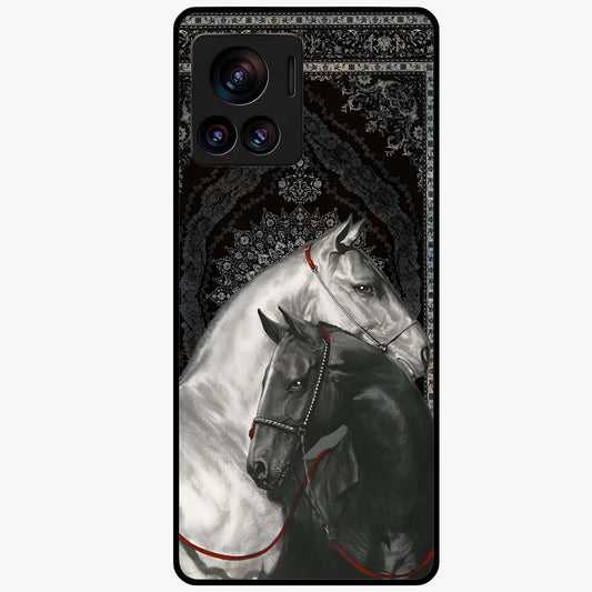 Majestic Ride Legacy Glass Case showing flat back view with powerful automotive inspired artwork and glossy glass finish.