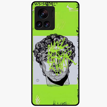 Neo Graffiti Rebellion Glass Case showing flat back view with vibrant graffiti artwork and glossy glass finish.