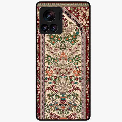 Persian Inspired Glass Case showing flat back view with ornate Persian style pattern artwork and glossy glass finish.