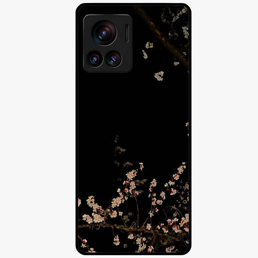 Petal Moon Light With Custom Name Glass Case showing flat back view with floral moonlight artwork and personalized name design.
