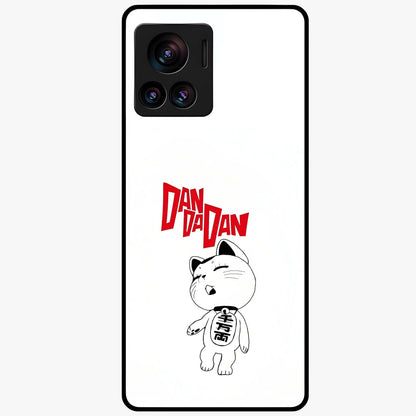 Playful Spirit Charm Glass Case showing flat back view with cheerful charm themed artwork and glossy glass finish.