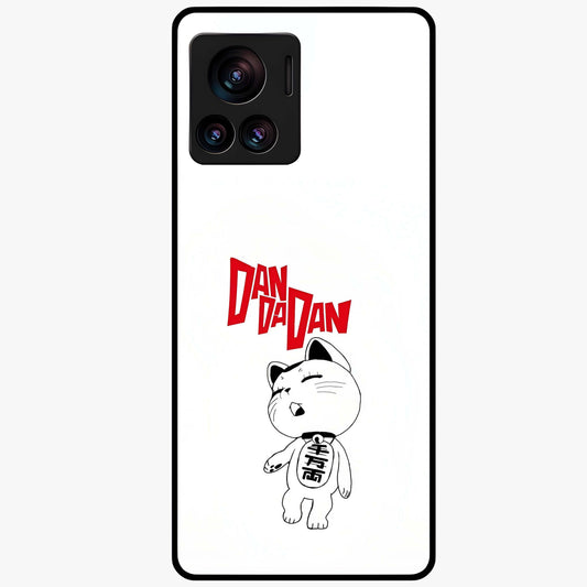 Playful Spirit Charm Glass Case showing flat back view with cheerful charm themed artwork and glossy glass finish.