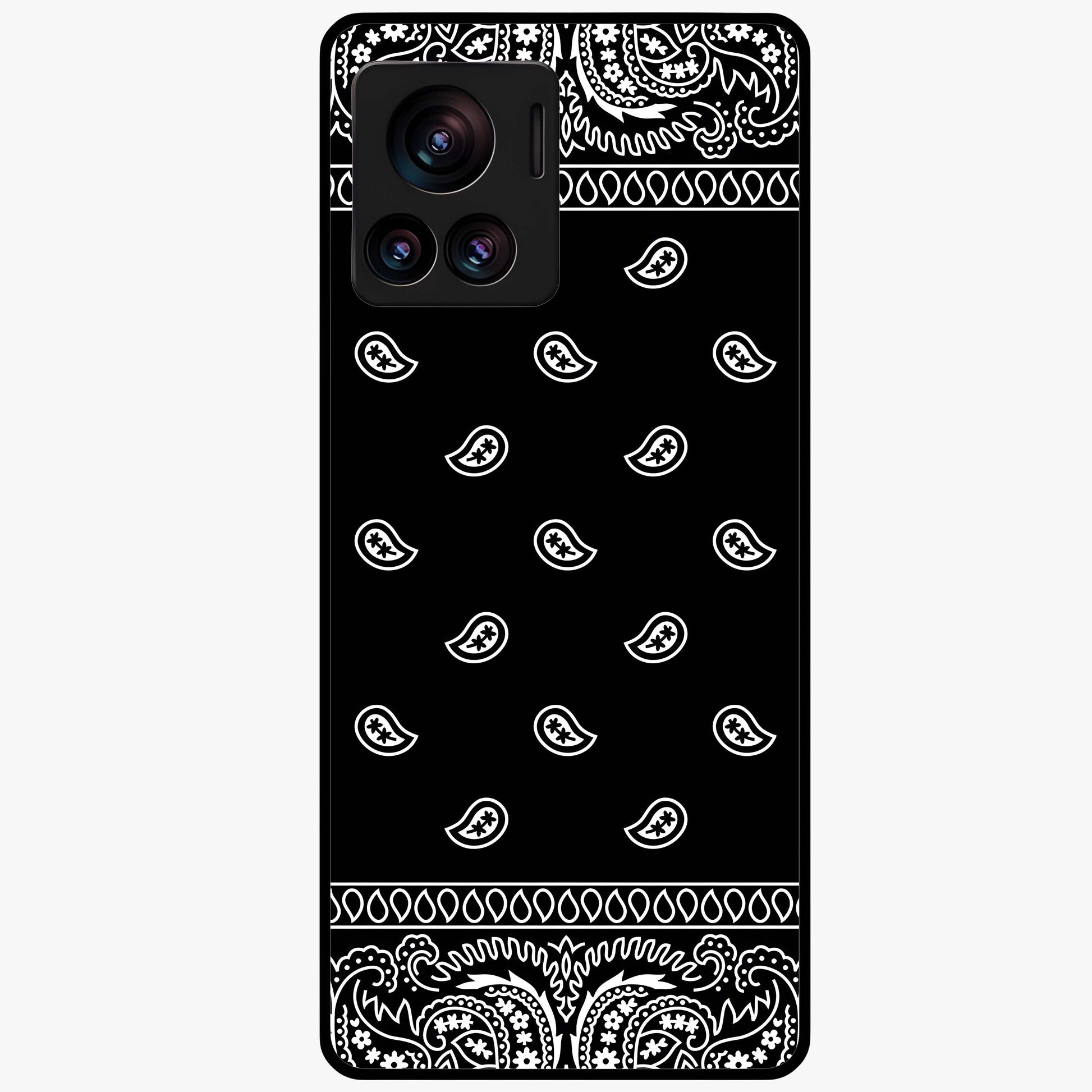 Retro Rebel Threads Glass Case showing flat back view with vintage street style artwork and glossy glass finish.