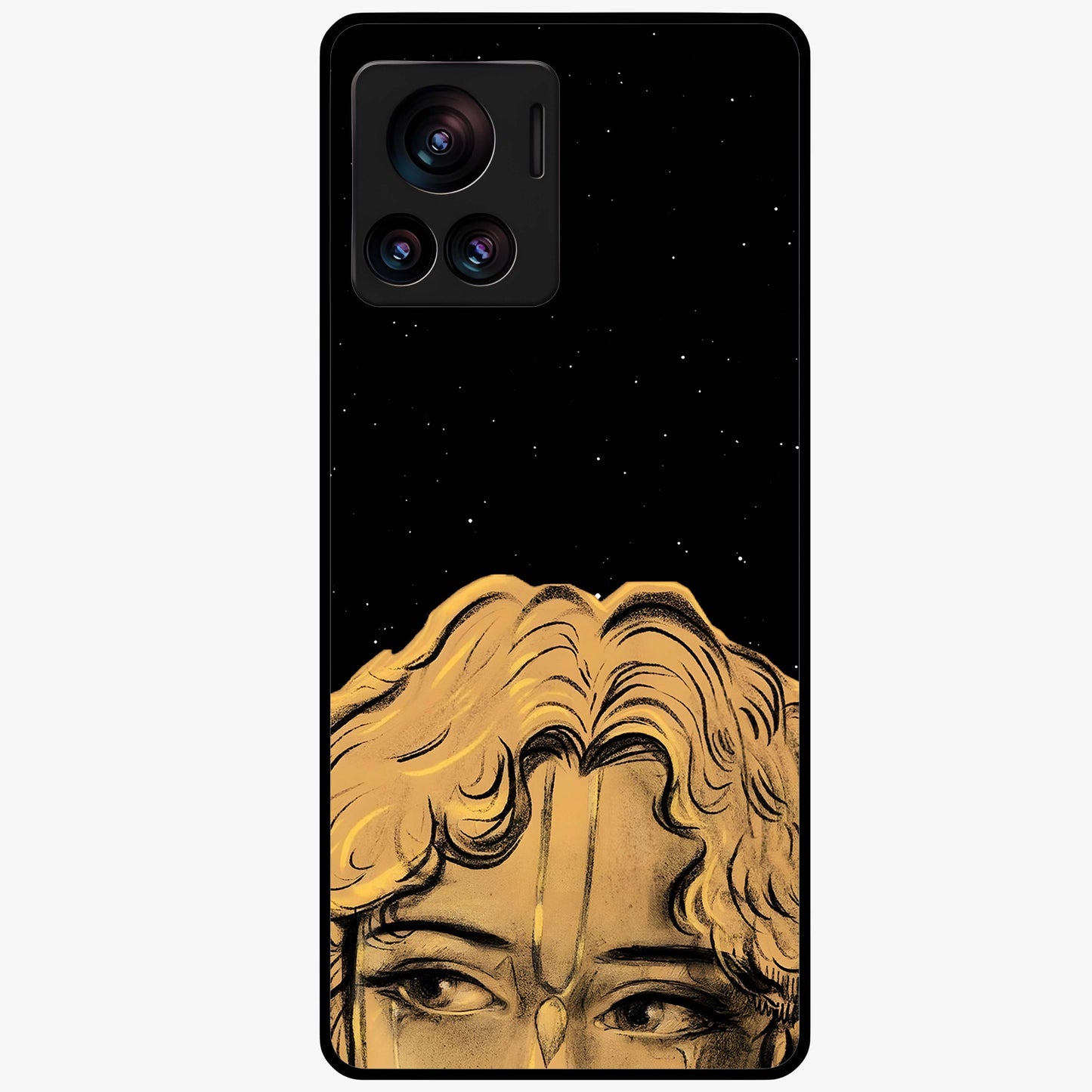 Shri Krishna Art Glass Case showing flat back view with devotional Krishna artwork and glossy glass finish.