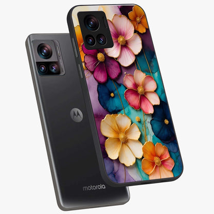 Artlyn Grace Flower Pattern Glass Case displayed in angled mockup highlighting delicate flower pattern design and smooth glass surface.