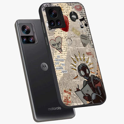 City Dream Sketch Glass Case displayed in angled mockup highlighting minimal city illustration with aesthetic sketch style.