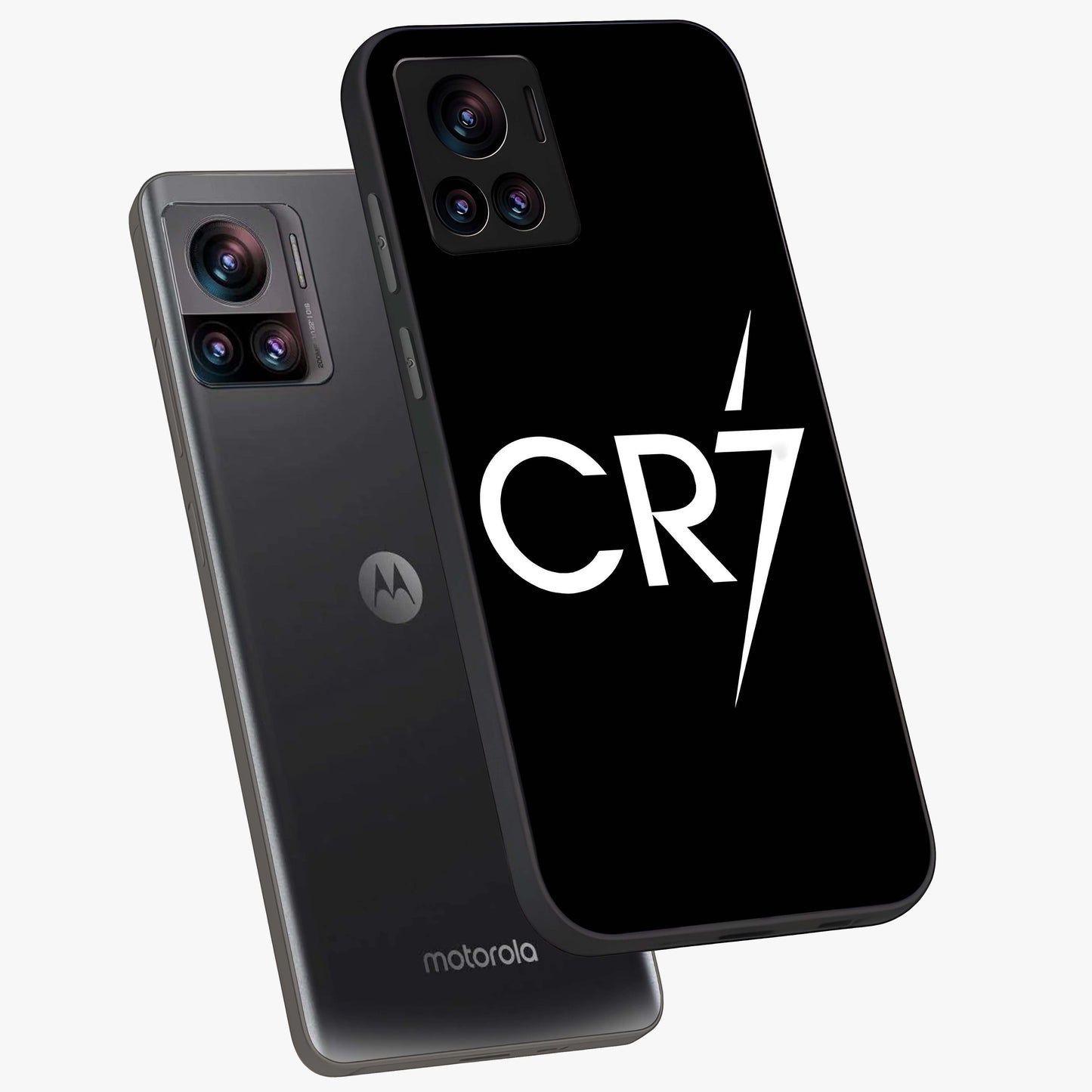 Cr7 Elite Strike Glass Case displayed in angled mockup highlighting powerful sports graphic with bold athletic theme.
