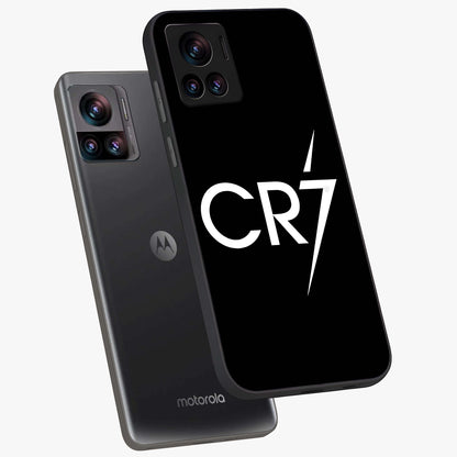 Cr7 Elite Strike Glass Case displayed in angled mockup highlighting powerful sports graphic with bold athletic theme.