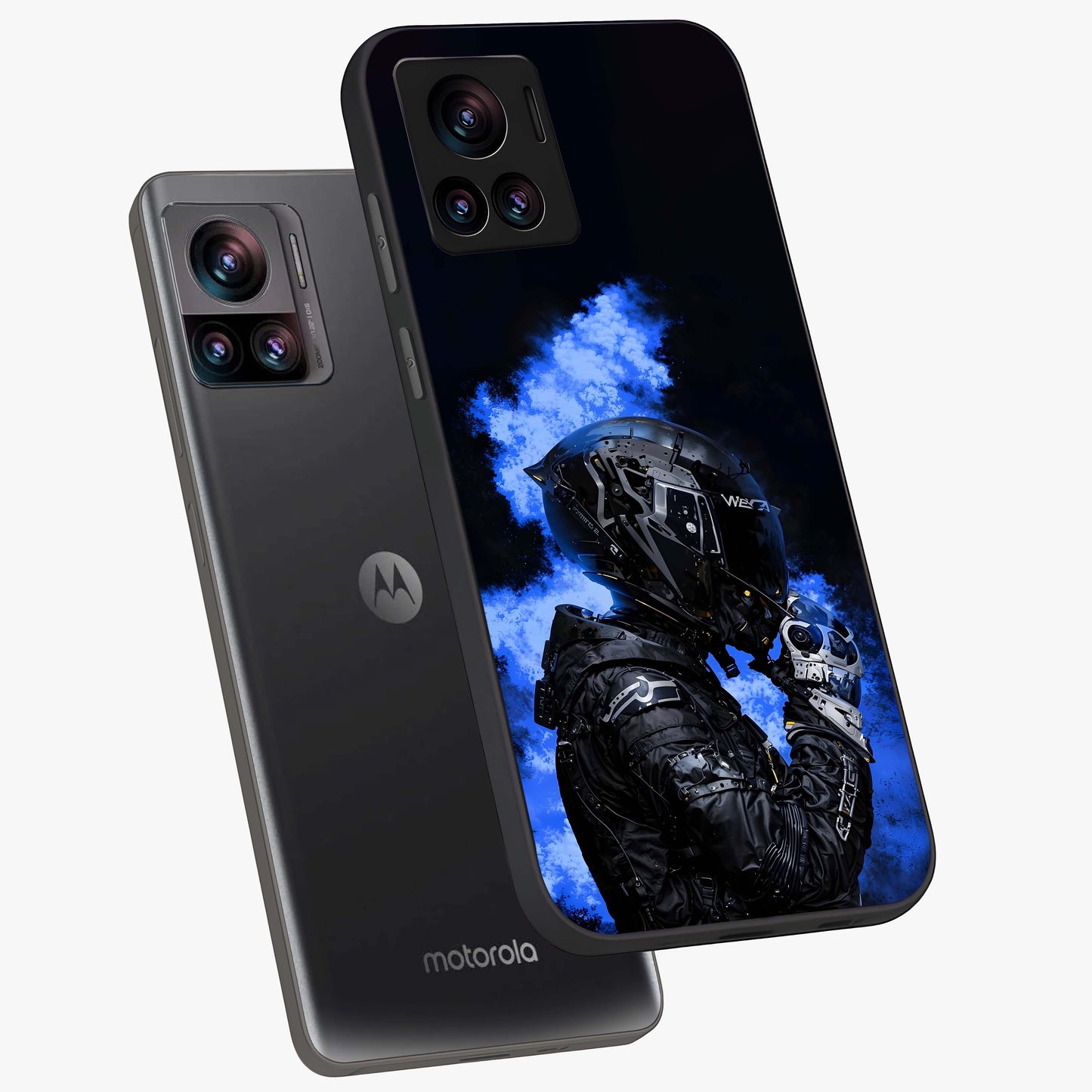 Cyber Sentinel Protocol Glass Case displayed in angled mockup highlighting digital cyber design with sci-fi aesthetic style.