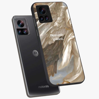 Divine Winged Grace Glass Case displayed in angled mockup highlighting graceful wing design with divine aesthetic style.