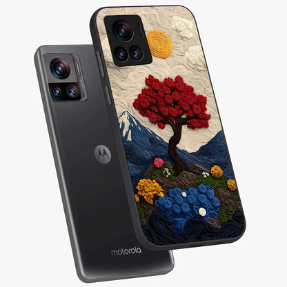 Eternal Nature Tapestry Glass Case displayed in angled mockup highlighting detailed botanical pattern with artistic aesthetic.