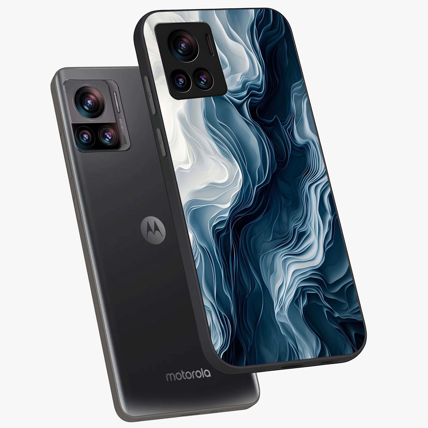 Ethereal Paper Marble Glass Case displayed in angled mockup highlighting elegant marble pattern with modern aesthetic style.