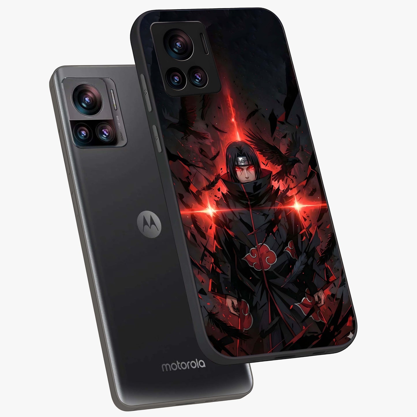 Focused Blade Discipline Glass Case displayed in angled mockup highlighting clean minimal text artwork with modern aesthetic style.