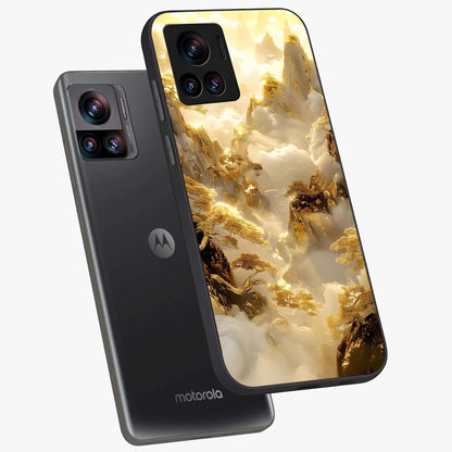 Gates Of Illumination Glass Case displayed in angled mockup highlighting radiant portal inspired design with fantasy aesthetic.
