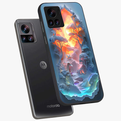 Glow Forest Portal Glass Case displayed in angled mockup highlighting mystical forest design with magical glowing aesthetic.