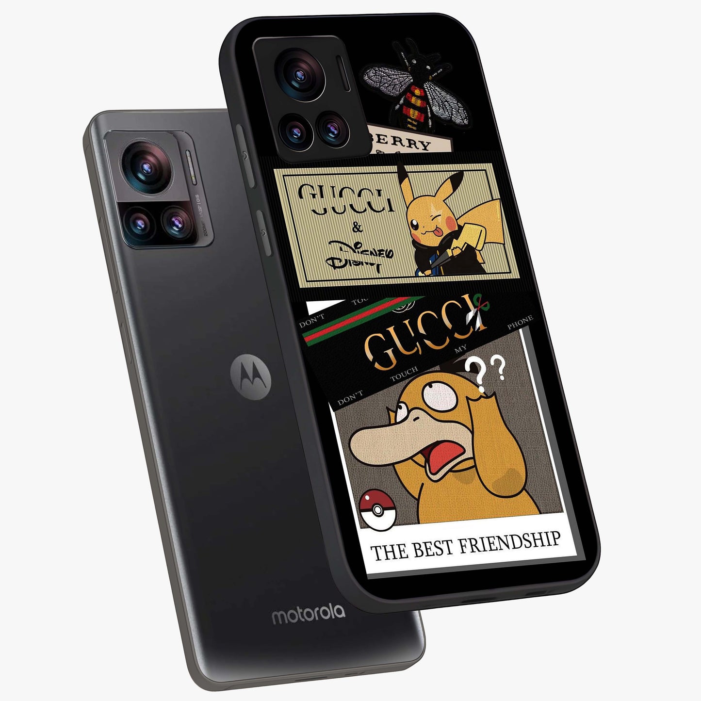 Gucci Play Mashup Glass Case displayed in angled mockup highlighting stylish fashion mashup design with bold aesthetic.
