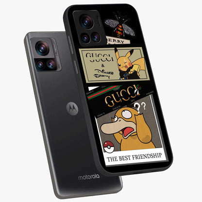 Gucci Play Mashup Glass Case displayed in angled mockup highlighting stylish fashion mashup design with bold aesthetic.