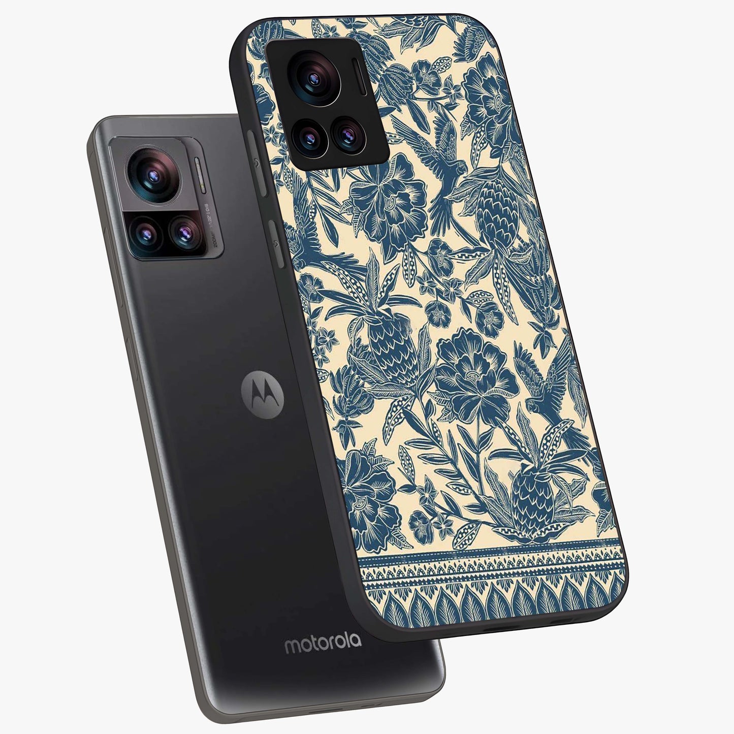 Heirloom Wild Bloom Glass Case displayed in angled mockup highlighting botanical bloom design with classic aesthetic style.