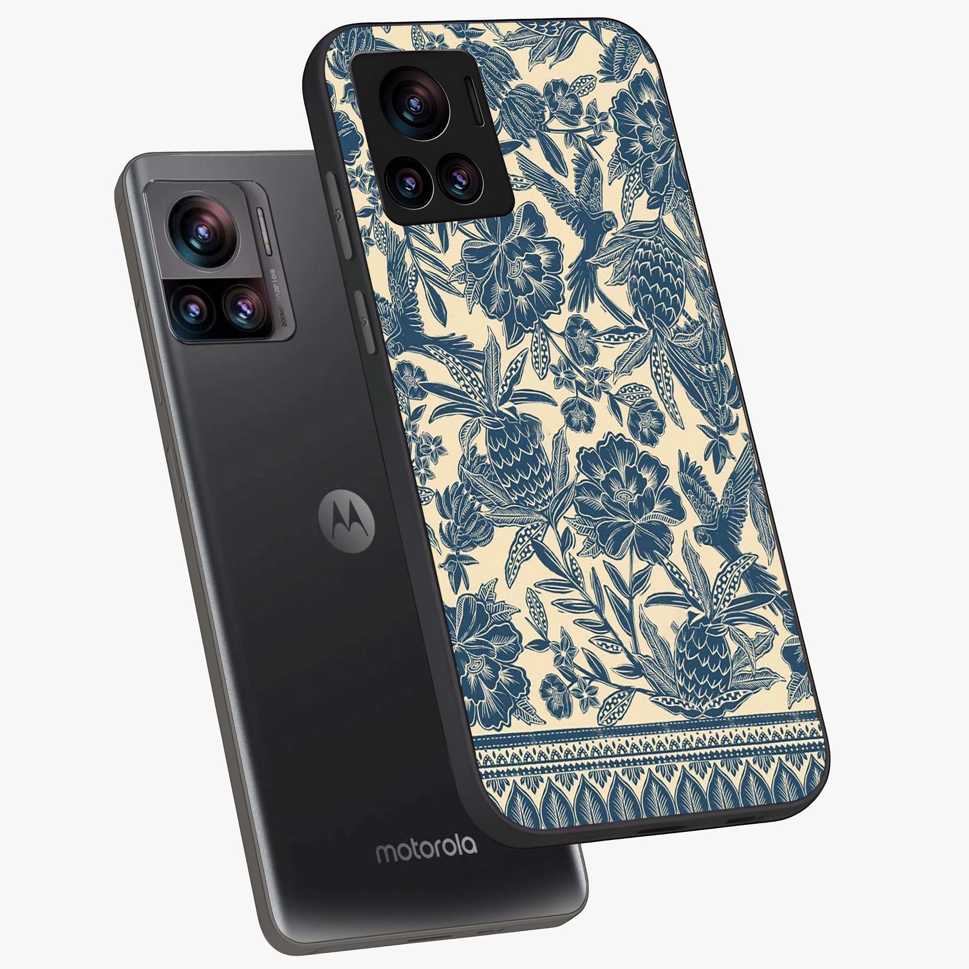 Heirloom Wild Bloom Glass Case displayed in angled mockup highlighting botanical bloom design with classic aesthetic style.