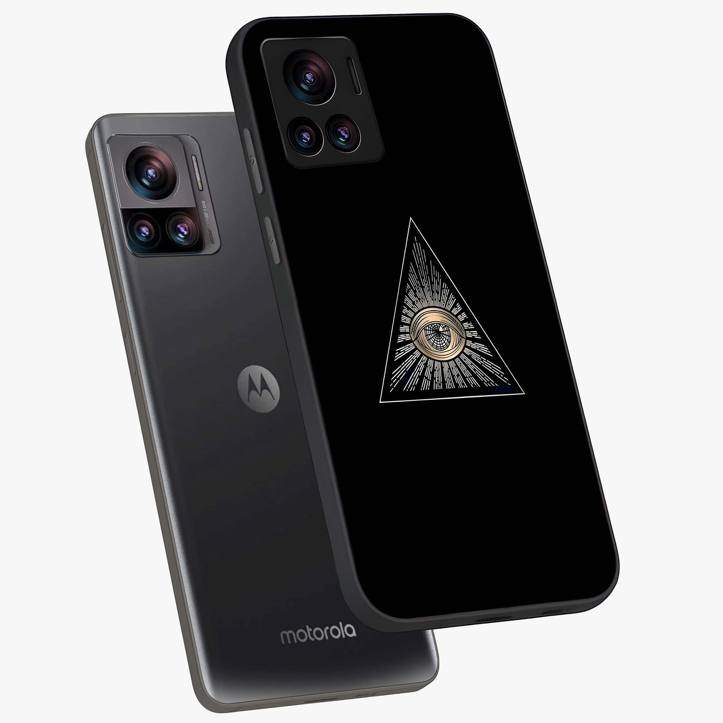 Illuminati Evil Glass Case displayed in angled mockup highlighting dark occult inspired design with bold aesthetic style.
