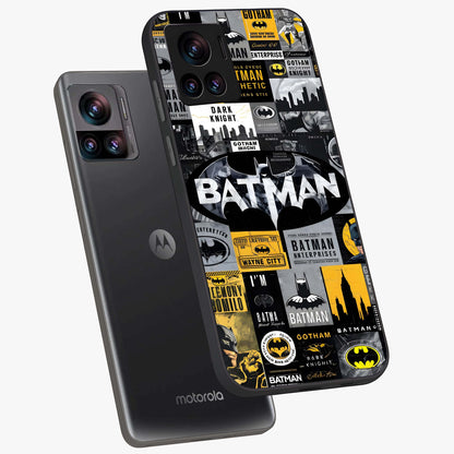 Knight Gotham Rise Glass Case displayed in angled mockup highlighting powerful knight silhouette design with dramatic aesthetic.