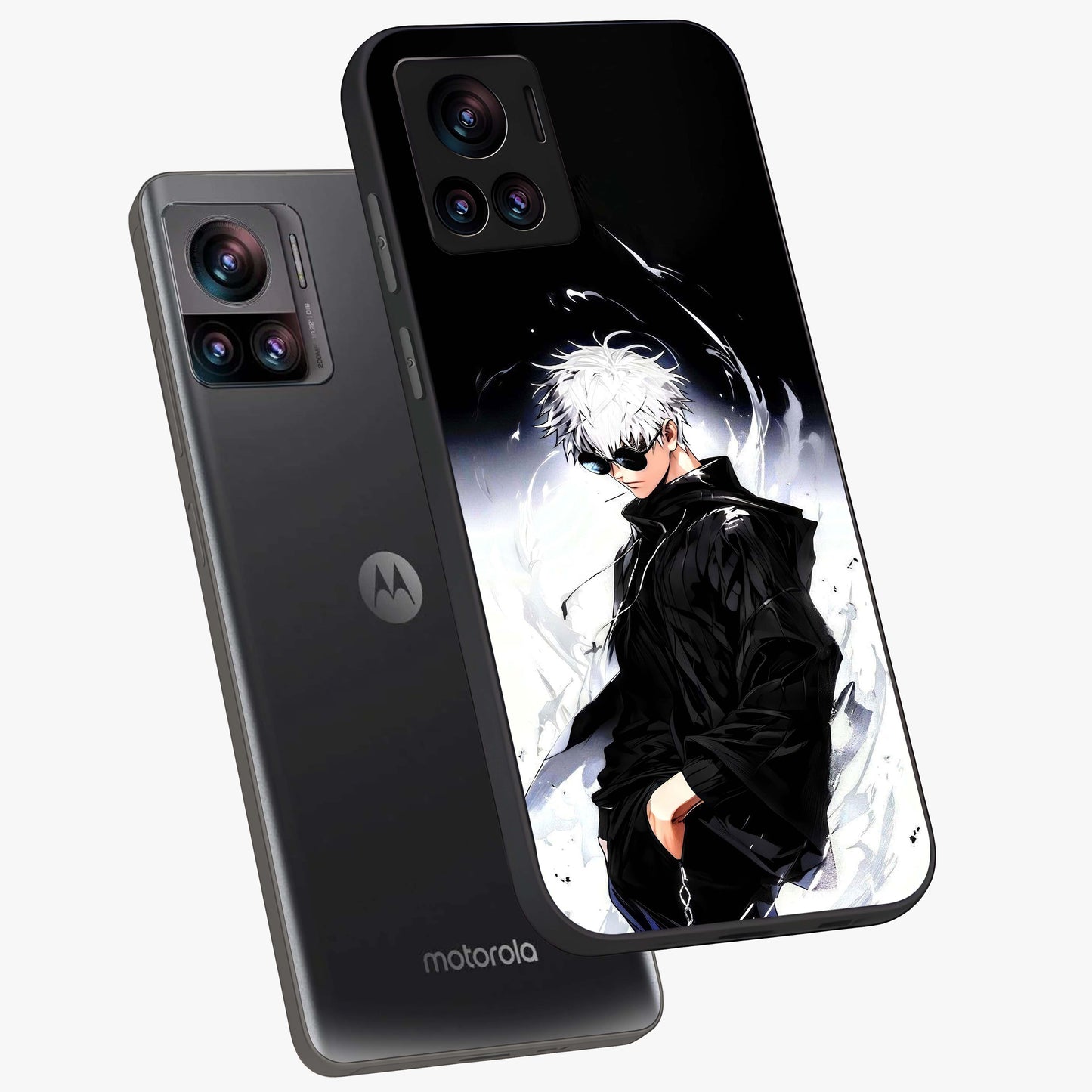 Limitless Shadow King Glass Case displayed in angled mockup highlighting dramatic dark hero design with intense aesthetic.