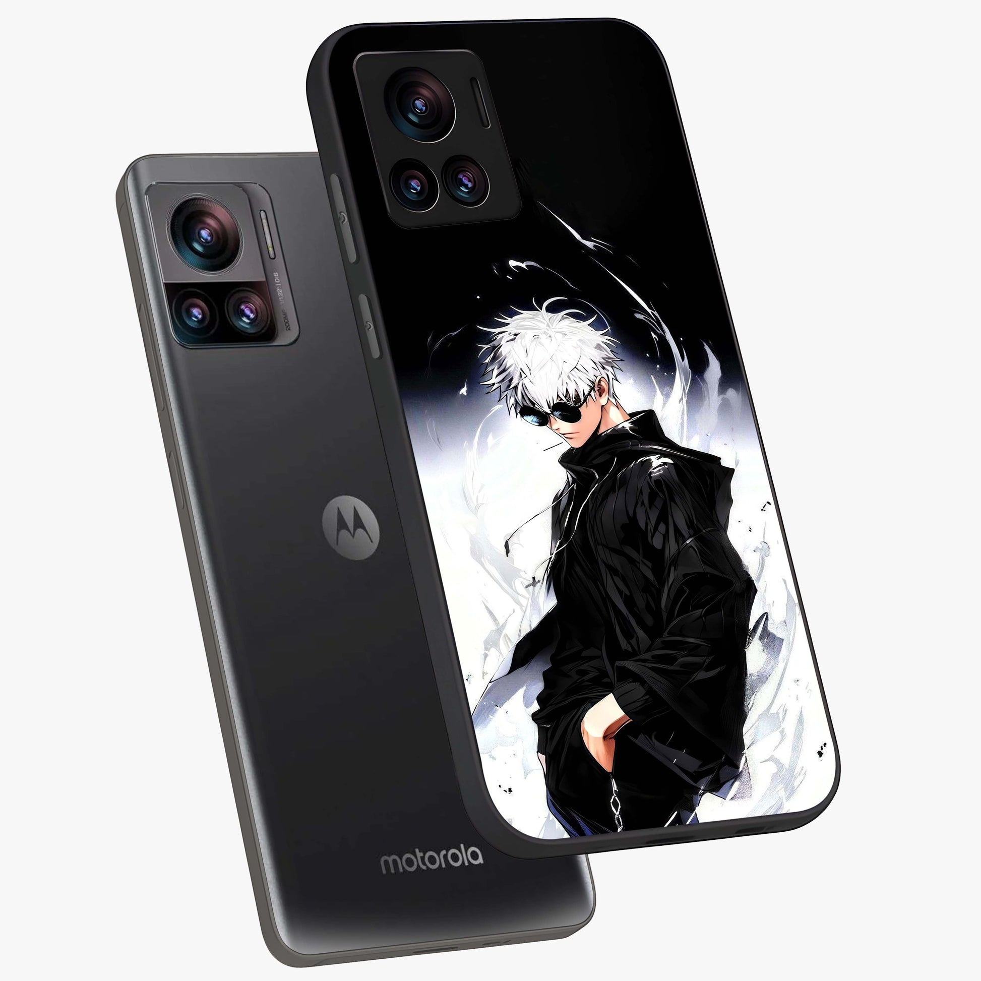 Limitless Shadow King Glass Case displayed in angled mockup highlighting dramatic dark hero design with intense aesthetic.
