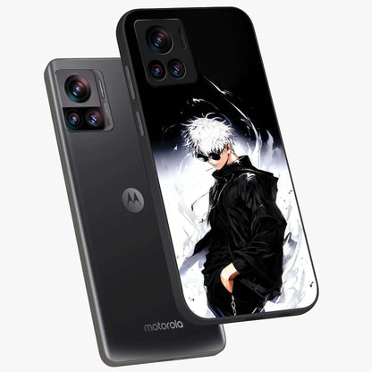 Limitless Shadow King Glass Case displayed in angled mockup highlighting dramatic dark hero design with intense aesthetic.