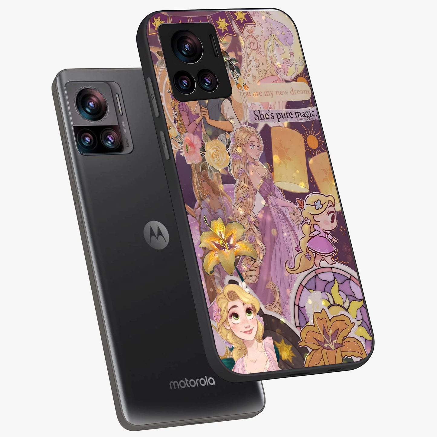 Magical Tangled Dream Glass Case displayed in angled mockup highlighting whimsical fantasy design with magical aesthetic.