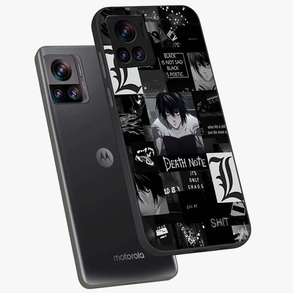 Midnight Chaos Mind Glass Case displayed in angled mockup highlighting chaotic artistic design with dramatic midnight aesthetic.