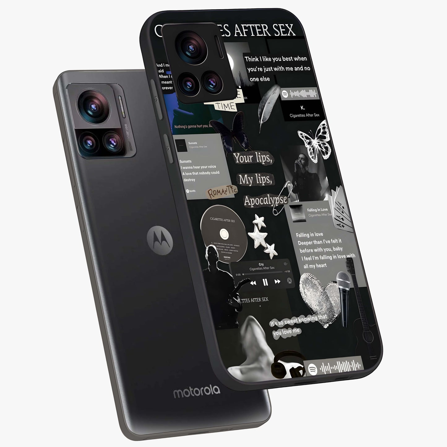 Midnight Love Echo Glass Case displayed in angled mockup highlighting elegant love inspired design with deep aesthetic style.